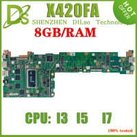 KEFU X420FA Mainboard For ASUS VivoBook 14 X420 X420F Laptop Motherboard With I3-8145U i5-8265U I7 8GB RAM 100% Fully Tested
