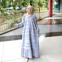 Gamis Wanita Salur Terbaru/Gamis Wanita Jumbo/Gamis Wanita Katun Triset Terbaru Kekinian/Gamis ibu i