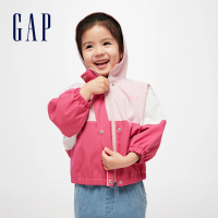 【GAP】女幼童裝 Logo印花連帽外套-粉紅色(890215)