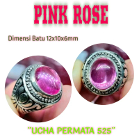cincin batu akik pink rose / merah siam bangkok
