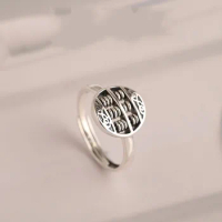 S925 sterling silver lucky abacus transfer bead index finger ring female niche design personality open ring