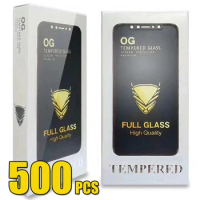 500pcs OG Tempered Glass 9H Screen Protector HD Film Premium Shield For iPhone 15 Pro Max 14 Plus 13 Mini 12 11 XS XR X 8 7 SE