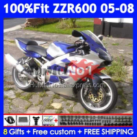 Injection Body For KAWASAKI NINJA ZZR-600 ZZR 600 CC 204No.173 blue silvery ZZR600 05 06 07 08 2005 