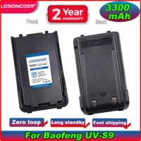 LOSONCOER 3300mAh Walkie Talkie UV-S9 Li-ion Battery For Baofeng UV-S9 Plus BF-UVB3 Plus Max UV-10R UV-5R Pro Battery
