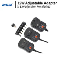 12W AC/DC Adapter Adjustable Power Adapter 3V 4.5V 5V 6V 7.5V 9V 12V 2A 2.5A Universal Charger Supply for CCTV Camera &amp; Router