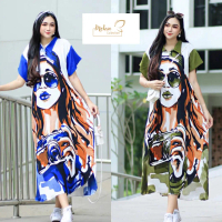 DASTER ANGELIA KERAH Busui  //DASTER  Wanita VIRAL KEKINIAN / Dress Panjang