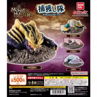 Original Bandai Gashapon Monster Hunter Qversion Mini Anime Action Figure Model Toys Gifts Cartoon Character Collection Ornament