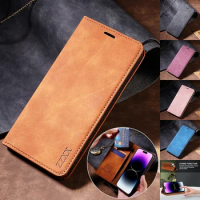 Wallet Skin Friendly Magnetic Flip With Card Slot Leather Case For iPhone 15 Pro Max 14 13 12 11 SE 2022 X XR XS 8 7 6 6s Plus