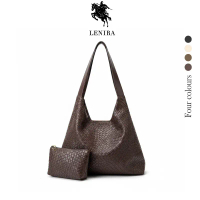 Lenira(B2192) กระเป๋าสะพายไหล่ หนังพียูลายสาน(เซต แม่-ลูก)ใบใหญ่ ขนาด14 นิ้ว คําแนะนําการขายที่ร้อนแ