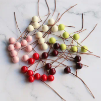 10mm Artificial Berries Gift Box Decoration Simulation Flower Cherry Beads Branch Christmas Gift Small Fruit Berry
