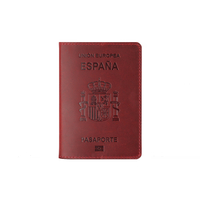 Foreign Trade Spain Passport Holder Document Holder Top Layer Cowhide Vintage Boarding Pass Wallet C