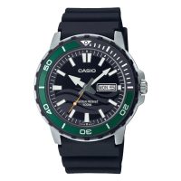 CASIO 卡西歐 指針錶 運動潛水錶 膠質錶帶 防水100米 日期顯示 MTD-125(MTD-125-1A)