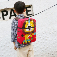 School Bag Boys Elementary School Cartoon Dinosaur Anti-lost Backpack Girls Double Shoulder Kinderga