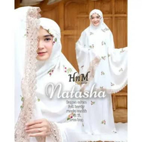 [P R O M O]KATUN RAYON PREMIUM | Mukena dewasa Natasha | Mukena dewasa Melati Berkualitas XL Putih