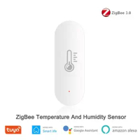 Tuya ZigBee Temperature And Humidity Sensor Smart Home Hygrometer Thermometer Need Zigbee Hub Support Alexa Google Assistant