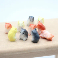 Dollhouse Cute Hamster Mouse Mini Hamster 1:12 Simulation Animal Accessories Resin Crafts Small Ornaments Home Decor Decoration