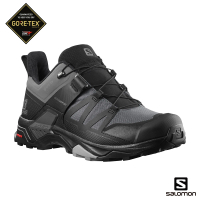 【salomon官方直營】男 X ULTRA 4 Goretex 低筒登山鞋 寬楦(磁灰/黑/石碑灰)