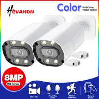 H.265 4K POE CCTV Security Camera Full Color Night Vision Outdoor Waterproof IP Bullet Video Surveillance Camera POE 8MP IP Cam