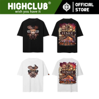 COD Áo Thun VENICE Tay Lỡ Unisex Nam/Nữ Đen/Trắng Cổ Tròn - HIGHCLUB Brand Chính Hãng