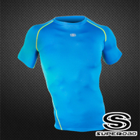 SUPEROAD SPORTS 涼感速乾 專業機能運動短袖緊身衣 淺藍色