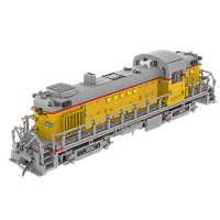 Train Station Union Pacific Railroad Alco RS-2 (1:38) MOC high-tech Railway Building Blocks Bricks Train Toy For Children