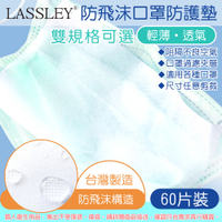 LASSLEY 防飛沫口罩防護墊-60片裝(台灣製造 墊片夾層濾片) 輕薄透氣 過濾空氣)