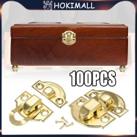 100pcs/1Set Pengait Kotak Box Gaya Retro Kunci Kotak 27x29mm Kunci Box Pengunci Box Kayu Termasuk Se