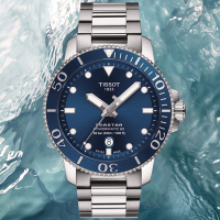 TISSOT天梭 官方授權 Seastar 1000 300米 海洋之星 母親節 禮物 潛水機械腕錶 43mm/T1204071104103