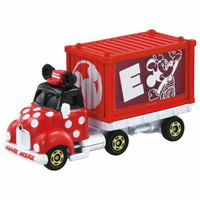 小禮堂 TOMICA多美小汽車 迪士尼 米妮 造型貨櫃車 玩具車 模型車 (紅)