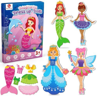 Mocoosy Magnetic Dress Up Dolls for Girls Princess Mermaid Fairy Ballerina Magnet Dolls Dress Up Kit