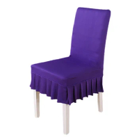 High Quality Thicker Fabric Skirt Chair Cover Stretch Chair Covers For Dining Room Kitchen Banquet Home Decor Seat Slip Cover