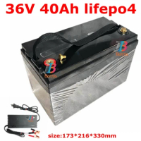 waterproof 36V 40AH Lifepo4 battery with BMS 12S for 1000W 1500W scooter bike Tricycle Solar Backup power supply +5A charger