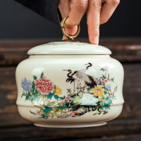 陶瓷茶葉罐大號半斤裝存儲罐密封罐鐵觀音普洱紅茶龍井茶罐儲物罐