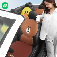 🔥Line Friends 車用靠坐墊 角色造型 吸汗 透氣 防滑 熊大 熊美 兔兔 莎莉
