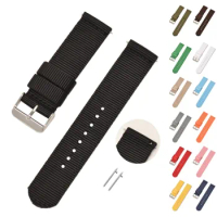 18mm 20mm 22mm 24mm Quick Release Watch Band Canvas Nylon Watch Strap for Garmin Fenix 5x Gps for Huawei Gt2 Wristband Bracelet