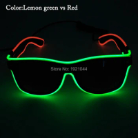 Light up Glasses for Christmas Party DIY Decoration 20pcs EL Wire Glowing Glasses with dark lens Powered 2-AAA batteries