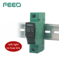 FEEO DC Fuse Holder 1000V with Light Without Fuse Automotive Fuse Holder Solar Din Rail CE Certifica