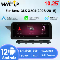 Wit-Up 64GB 8Core 4G LTE Car Bluetooth DVD Radio Multimedia USB Player GPS Navi Android 10 Carplay For Mercedes Benz GLK X204