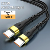 120W Super Fast Charging Cable USB C TO Type C Data Cord For Samsung S24 S23 Ultra iPhone 15 Pro Max Xiaomi 14 Oneplus 12 POCO