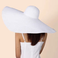 Summer Large Wide Brim Foldable Sun Hats for Women Oversized Sun Shade Hat Travel Straw Hat Lady UV Protection Beach Hat