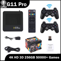 G11 Pro 4K HD 3D GameBox Video Game Console 64G 128G 256G Game Stick 2.4G Wireless GamePad Support PSP GBC GBA N64 40000+ Games
