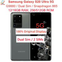 Samsung Galaxy S20 Ultra 5G Dual Sim G9880 6.9" AMOLED 12/16GB RAM 256/512GB ROM Octa Core Exynos Original Android Cell Phone