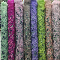 bahan/kain tile bunga bordir/bordir akar rambat