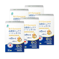 【funcare船井生醫】97%Omega-3日本進口rTG高濃度純淨魚油5入組-60顆/盒