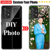 Custom Photo Glass Cases For Samsung Galaxy S10 S20 S21 S22 Lite FE Note 8 9 S8 S9 Plus Ultra S10e S7 S6 Edge 5G DIY Name Cover