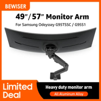 Bewiser Monitor Suporte Arm Stand Load 8-25kg 34"-57" For Samsung Odyssey Neo G9 Display Holder Desk Mount Spring Bracket Arm