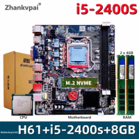 H61 LGA1155 Desktop Motherboard Intel Quad Core Low Power i5-2400S 2.50GHZ DRR3 8(2*4)GB Memory Support Kit