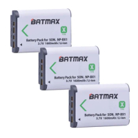 Batmax 3Pcs 1600mAh NP-BX1 NPBX1 NP BX1 Battery Pack for SONY DSC RX1 RX100 RX100iii M3 M2 RX1R WX300 HX300 HX400 HX50