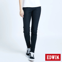 【EDWIN】女裝 JERSEYS EJ6超彈錐形迦績長褲(黑色)