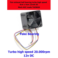 Kipas 4 cm 12 v avc taiwan ball bearing turbo high speed fan tebel armageddon biru watercoolinglapto